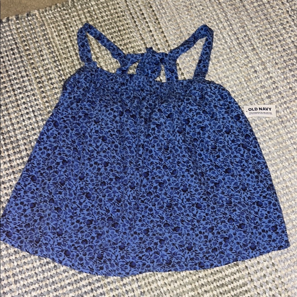 Old Navy Blue Floral Tank Top